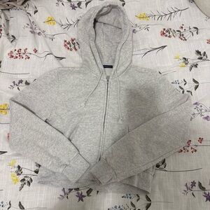 Brandy Melville Gray Zip-Up Hoodie